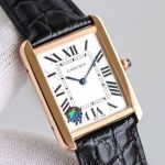 Cartier Tank 34.5*27.4/31*24.4MM Quartz Movement Italian Calfskin Strap Couple Square Watch